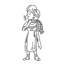 Sore throat black and white clipart