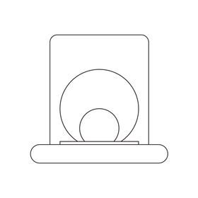 Siren lights drawing black and white clipart