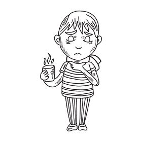 Sore throat black and white clipart