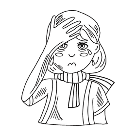 Sore throat black and white clipart