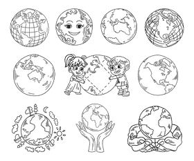 World black and white vector