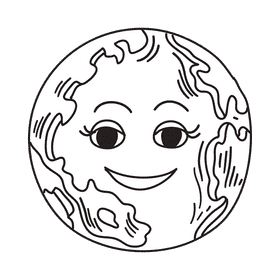 World Earth black and white clipart