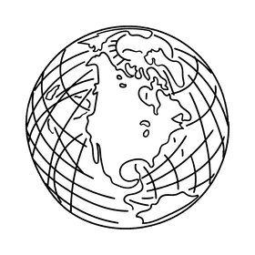 World Earth black and white clipart