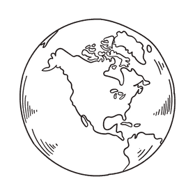 World Earth black and white clipart