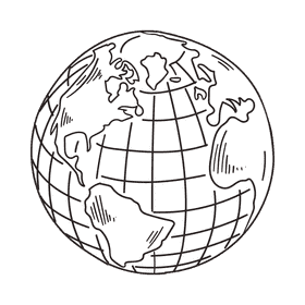 World Earth black and white clipart
