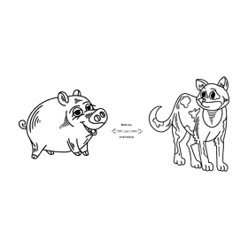 Social distancing black and white clipart