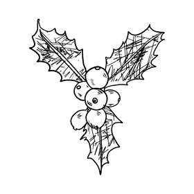 Poinsettia black and white clipart