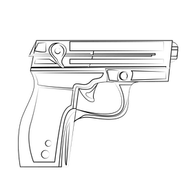 Gun drawing black and white clipart