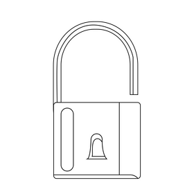 Padlock drawing black and white clipart