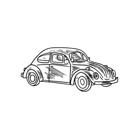 Vintage car black and white clipart