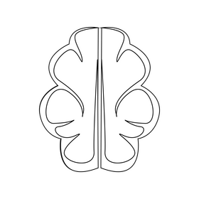 Brain drawing black and white clipart