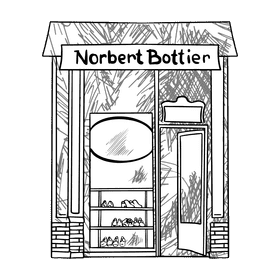 Grocery store Norbert bottier black and white clipart