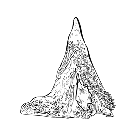 Cave black and white clipart