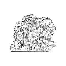 Cave black and white clipart