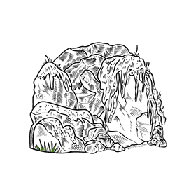 Cave black and white clipart