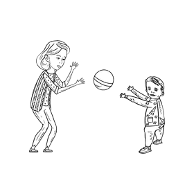 Babysitter black and white clipart