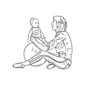 Babysitter black and white clipart