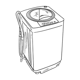 Washing machine black and white clipart