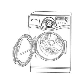 Washing machine black and white clipart