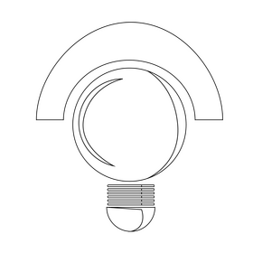 Idea bulb drawing black and white clipart