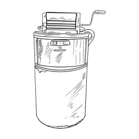 Washing machine black and white clipart
