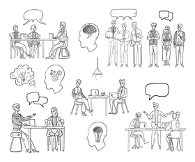 Brainstorm black and white vector