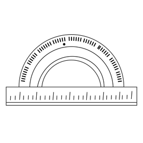 Ruler drawing black and white clipart