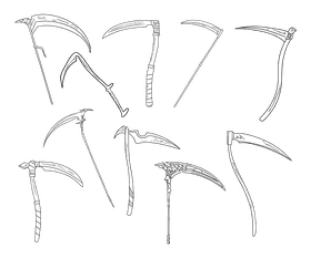 Scythe black and white vector