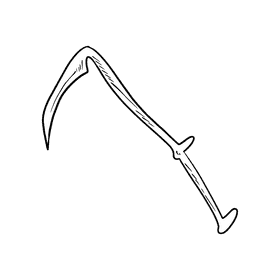 Scythe black and white clipart