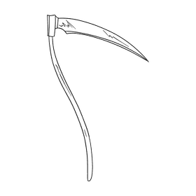 Scythe black and white clipart