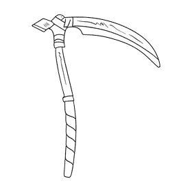 Scythe black and white clipart