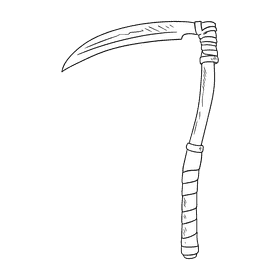 Scythe black and white clipart