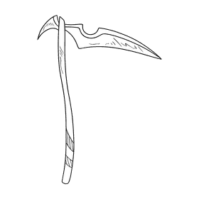 Scythe black and white clipart
