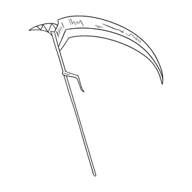 Scythe black and white clipart