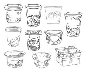 Yogurt black and white vector