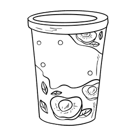 Yogurt black and white clipart