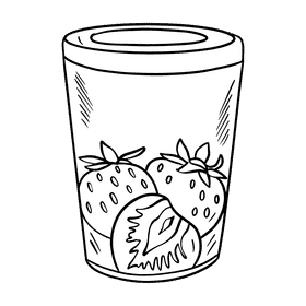 Yogurt black and white clipart