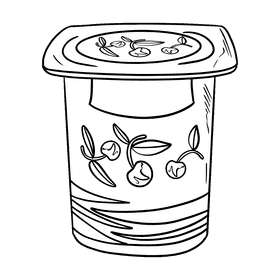 Yogurt black and white clipart