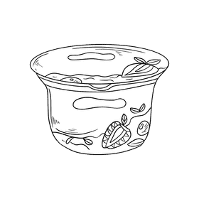 Yogurt black and white clipart