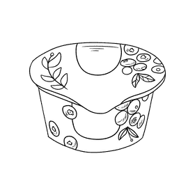 Yogurt black and white clipart