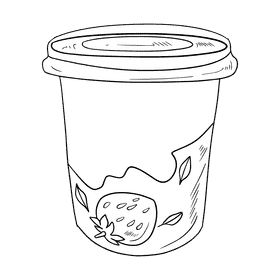 Yogurt black and white clipart