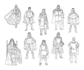 King black and white vector
