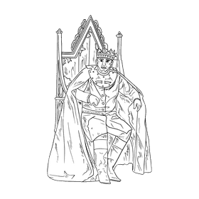 King black and white clipart