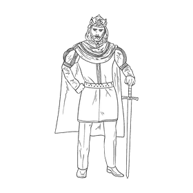 King black and white clipart