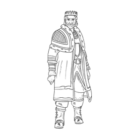 King black and white clipart
