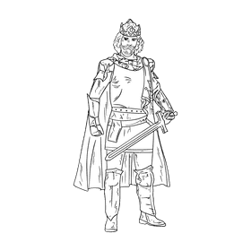 King black and white clipart