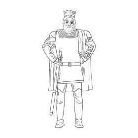 King black and white clipart