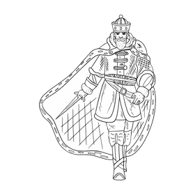 King black and white clipart