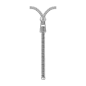 Zipper black and white clipart