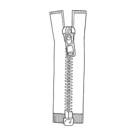 Zipper black and white clipart